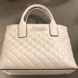 Guess White Quilted Luxury Satchel Bag